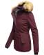 Navahoo Warm Ladies Winter Jacket Winterjacket Parka Coat Laura2 Faux Fur B392 Wine Red Size L - Size 40