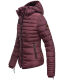 Marikoo Amber Damen Winter Steppjacke gefüttert mit kuschligem Teddyfell Weinrot Größe S - Gr. 36