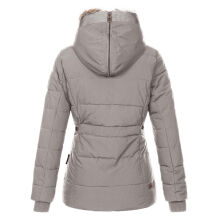 Marikoo Nekoo warm gef&uuml;tterte Damen Winterjacke mit Kunstfell Grau Gr&ouml;&szlig;e XS - Gr. 34
