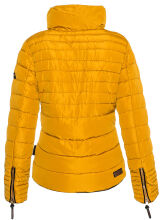 Marikoo Amber Damen Winter Steppjacke gef&uuml;ttert mit kuschligem Teddyfell Gelb ohne Kapuze Gr&ouml;&szlig;e XS - Gr. 34
