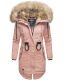 Navahoo Bombii Damen Winterjacke lang mit Kunstfell Rosa Größe XS - Gr. 34