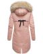 Navahoo Bombii Damen Winterjacke lang mit Kunstfell Rosa Größe XS - Gr. 34