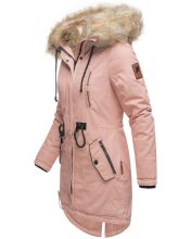 Navahoo Bombii Damen Winterjacke lang mit Kunstfell Rosa Größe S - Gr. 36