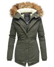 Marikoo Akira warme Damen Winterjacke mit Kapuze Olive...