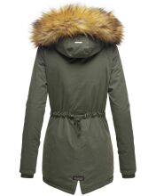 Marikoo Akira warme Damen Winterjacke mit Kapuze Olive Größe S - Gr. 36