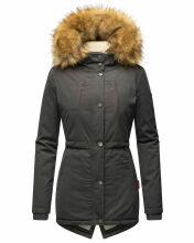 Marikoo Akira warme Damen Winterjacke mit Kapuze Anthrazit Gr&ouml;&szlig;e XS - Gr. 34