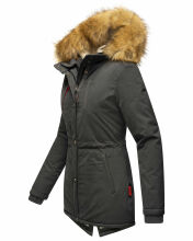 Marikoo Akira warme Damen Winterjacke mit Kapuze Anthrazit Gr&ouml;&szlig;e XS - Gr. 34