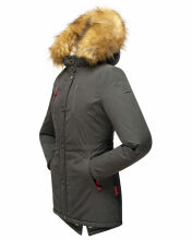 Marikoo Akira warme Damen Winterjacke mit Kapuze Anthrazit Gr&ouml;&szlig;e XS - Gr. 34
