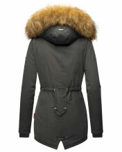Marikoo Akira warme Damen Winterjacke mit Kapuze Anthrazit Gr&ouml;&szlig;e XS - Gr. 34