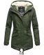 Marikoo Manolya Ladies Parka Jacket with Teddy Fur Forest Green Size M - Gr. 38