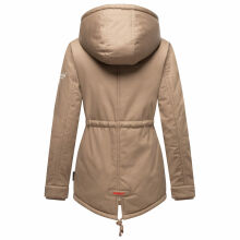 Marikoo Manolya Damen Parka Winterjacke mit Teddyfell Taupe Größe M - Gr. 38
