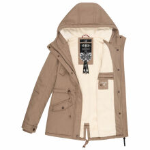 Marikoo Manolya Damen Parka Winterjacke mit Teddyfell Taupe Größe M - Gr. 38