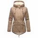 Marikoo Manolya Damen Parka Winterjacke mit Teddyfell Taupe Größe M - Gr. 38