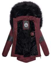 Navahoo Nirvana ladies parka winter jacket with fur collar - Wine Red-Gr.M