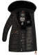 Navahoo Paula Ladies Winter Jacket Coat Parka Warm Lined Winterjacket B383 Black Black Fur Size S - Size 36