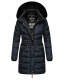Navahoo Paula Ladies Winter Jacket Coat Parka Warm Lined Winterjacket B383 Blue Black Fur Size S - Size 36