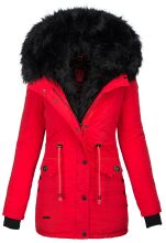 Navahoo Sweety Damen 2in1 Parka Winterjacke warmhaltend Rot schwarzes Fell Gr&ouml;&szlig;e XS - Gr. 34