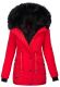 Navahoo Sweety Damen 2in1 Parka Winterjacke warmhaltend Rot schwarzes Fell Gr&ouml;&szlig;e S - Gr. 36