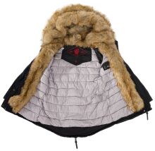 Navahoo Sweety Damen 2in1 Parka Winterjacke warmhaltend Schwarz beiges Fell Gr&ouml;&szlig;e XS - Gr. 34
