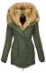 Navahoo Sweety 2 in 1 ladies parka winterjacket with fur collar - Green-sF-Gr.XS