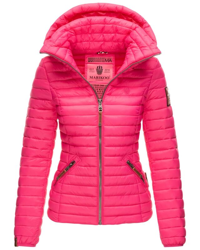 Marikoo L&ouml;wenbaby Damen Steppjacke Schoko Pink-Gr.L