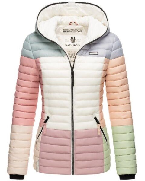 Navahoo Multikulti Mehrfarbige Übergangs Steppjacke B841 Pastell Größe XS - Gr. 34