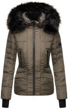 Navahoo Adele Ladies Winter Jacket Warm Lined Teddy Fur Quilted Winterjacket B361 Anthracite Size S - Size 36