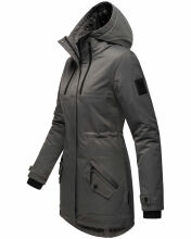 Navahoo Avrille Damen Parka Winterjacke mit Kapuze Anthrazit Größe S - Gr. 36