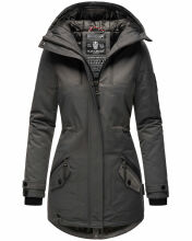 Navahoo Avrille Damen Parka Winterjacke mit Kapuze Anthrazit Größe M - Gr. 38