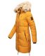 Navahoo Halina Damen Winter Steppmantel mit Kunstfell Gelb Größe S - Gr. 36