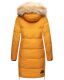 Navahoo Halina Damen Winter Steppmantel mit Kunstfell Gelb Größe S - Gr. 36