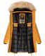 Navahoo Halina Damen Winter Steppmantel mit Kunstfell Gelb Größe S - Gr. 36
