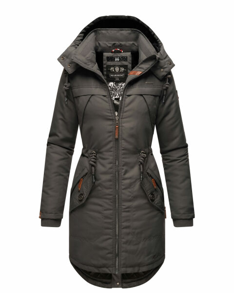 Marikoo Kamil Damen Parka Winterjacke mit Kapuze Anthrazit Größe XS - Gr. 34