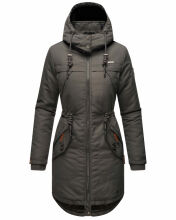 Marikoo Kamil Damen Parka Winterjacke mit Kapuze Anthrazit Größe XS - Gr. 34