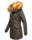 Marikoo Karmaa-Princess Damen Parka Winterjacke mit Fellkragen Anthrazit-Gr.XS