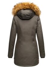 Marikoo Karmaa-Princess Damen Parka Winterjacke mit Fellkragen Anthrazit-Gr.S