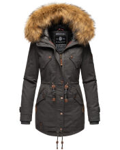 Marikoo La Viva Princess Damen Winterjacke mit Kapuze Anthrazit Gr&ouml;&szlig;e S - Gr. 36