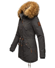 Marikoo La Viva Princess Damen Winterjacke mit Kapuze Anthrazit Gr&ouml;&szlig;e S - Gr. 36