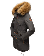 Marikoo La Viva Princess Damen Winterjacke mit Kapuze Anthrazit Gr&ouml;&szlig;e S - Gr. 36