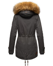 Marikoo La Viva Princess Damen Winterjacke mit Kapuze Anthrazit Gr&ouml;&szlig;e S - Gr. 36