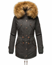 Marikoo La Viva Princess Damen Winterjacke mit Kapuze Anthrazit Größe L - Gr. 40