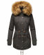Marikoo La Viva Princess Damen Winterjacke mit Kapuze Anthrazit Größe L - Gr. 40