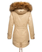 Marikoo La Viva Princess Damen Winterjacke mit Kapuze Beige Größe S - Gr. 36