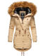Marikoo La Viva Princess Damen Winterjacke mit Kapuze Beige Größe S - Gr. 36