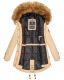 Marikoo La Viva Princess Damen Winterjacke mit Kapuze Beige Größe S - Gr. 36