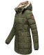 Marikoo warme Damen Steppmantel Winterjacke mit Kapuze Olive Größe S - Gr. 36