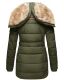 Marikoo warme Damen Steppmantel Winterjacke mit Kapuze Olive Größe M - Gr. 38