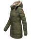 Marikoo warme Damen Steppmantel Winterjacke mit Kapuze Olive Größe XL - Gr. 42