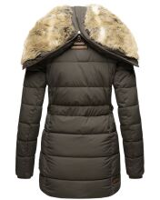 Marikoo warme Damen Steppmantel Winterjacke mit Kapuze Anthrazit Größe XS - Gr. 34