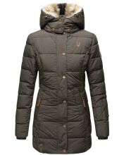 Marikoo warme Damen Steppmantel Winterjacke mit Kapuze...